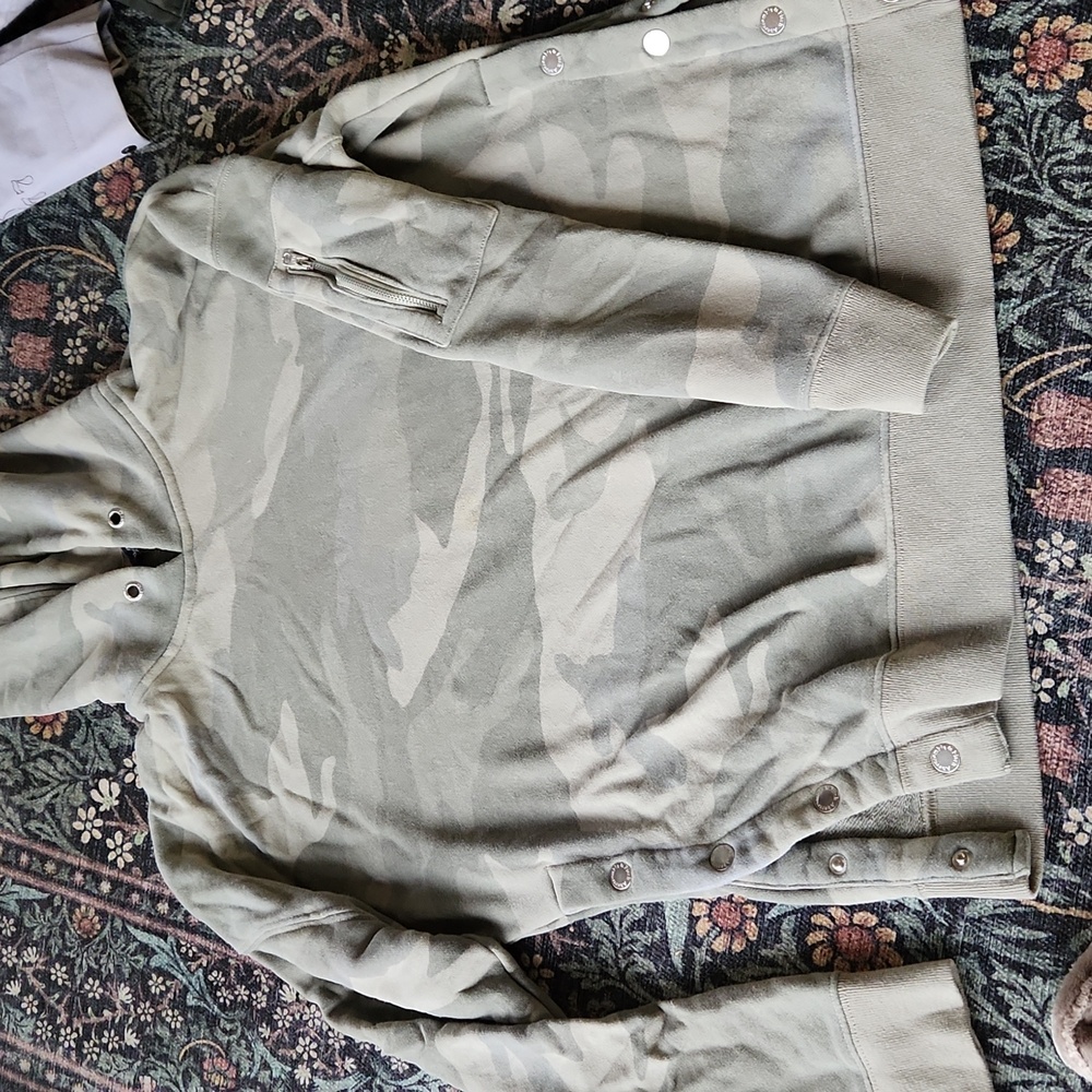 Abercrombie Camo Hoodie With Snap Side and Arm Pocket
